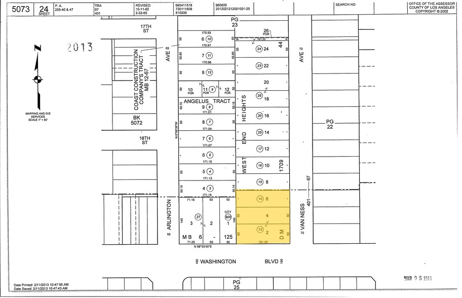 2461 W Washington Blvd, Los Angeles, CA for lease - Plat Map - Image 1 of 1