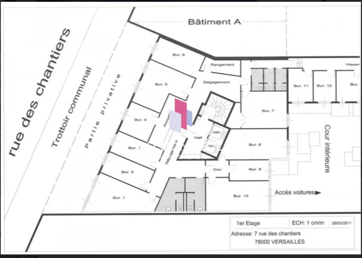 Office in Versailles for lease Typical Floor Plan- Image 1 of 1
