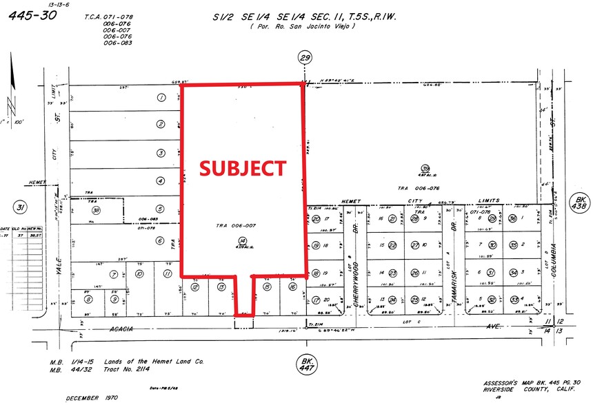 40800 Block Of Acacia Ave, Hemet, CA for sale - Plat Map - Image 2 of 3