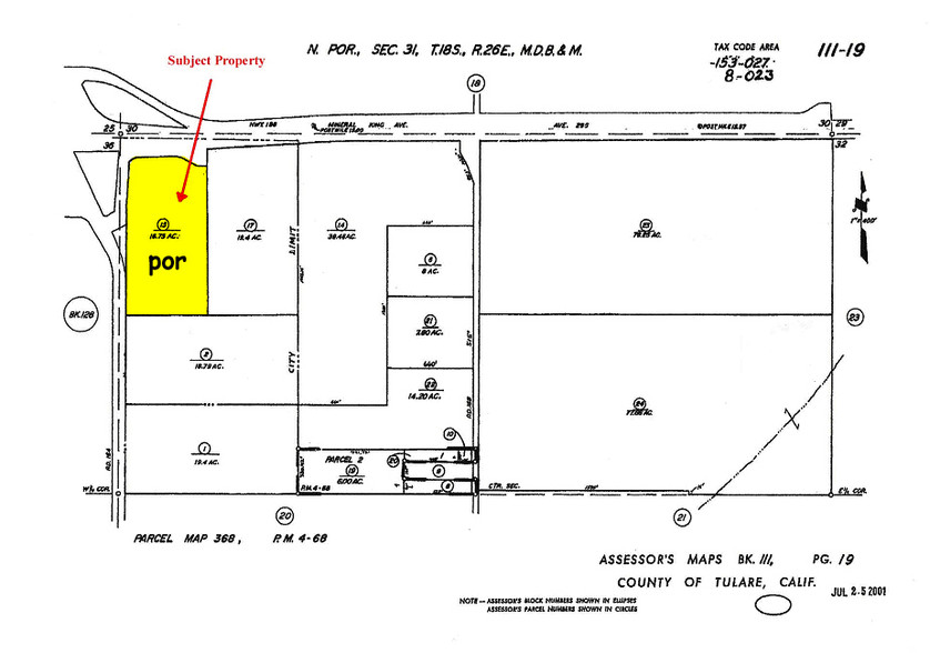 Hwy 198 @ Farmersville Blvd, Visalia, CA for sale - Plat Map - Image 3 of 5