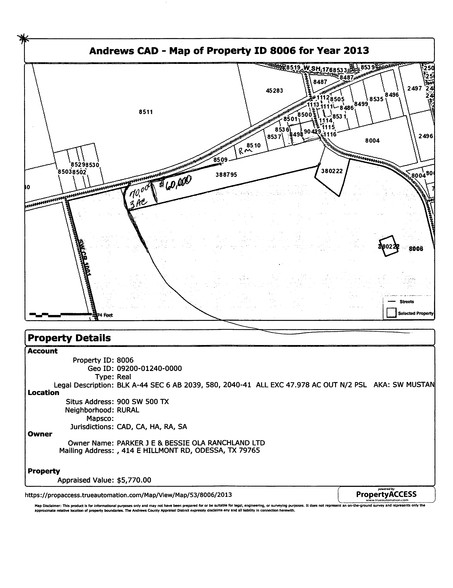 0 SW Mustang Dr Lot 5, Andrews, TX for sale - Plat Map - Image 1 of 1