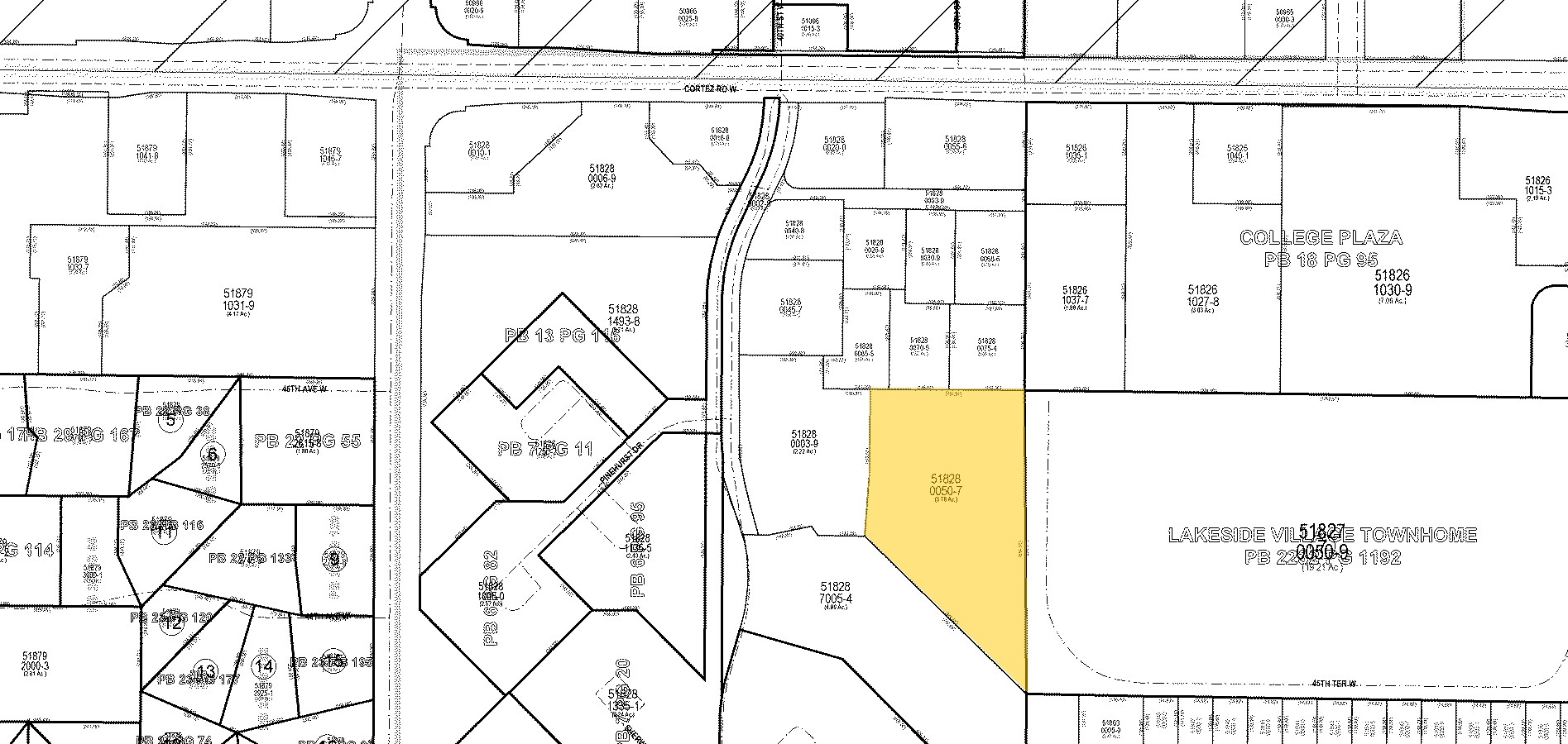 3647 Cortez Rd, Bradenton, FL for sale Plat Map- Image 1 of 1