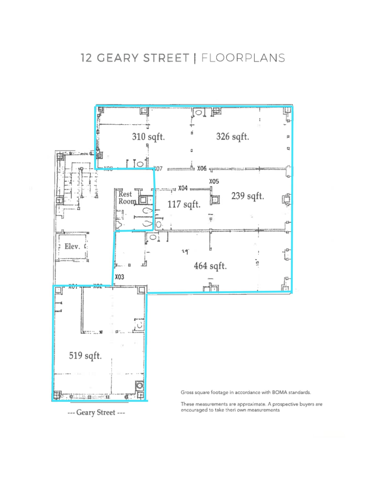 10-12 Geary St, San Francisco, CA for lease Site Plan- Image 1 of 6