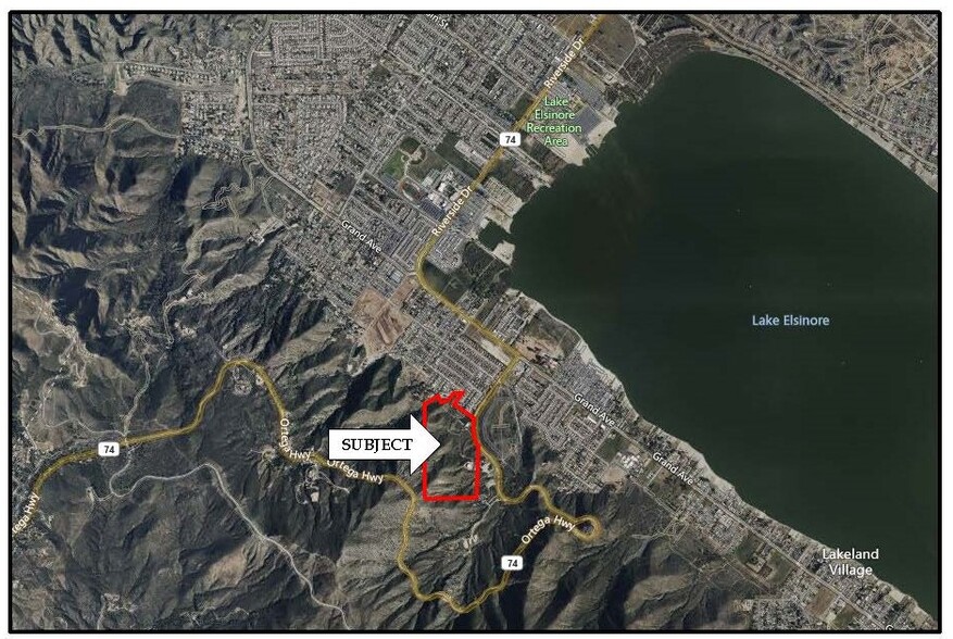 Ortega (SR 74) Hwy, Lake Elsinore, CA for sale - Aerial - Image 2 of 3