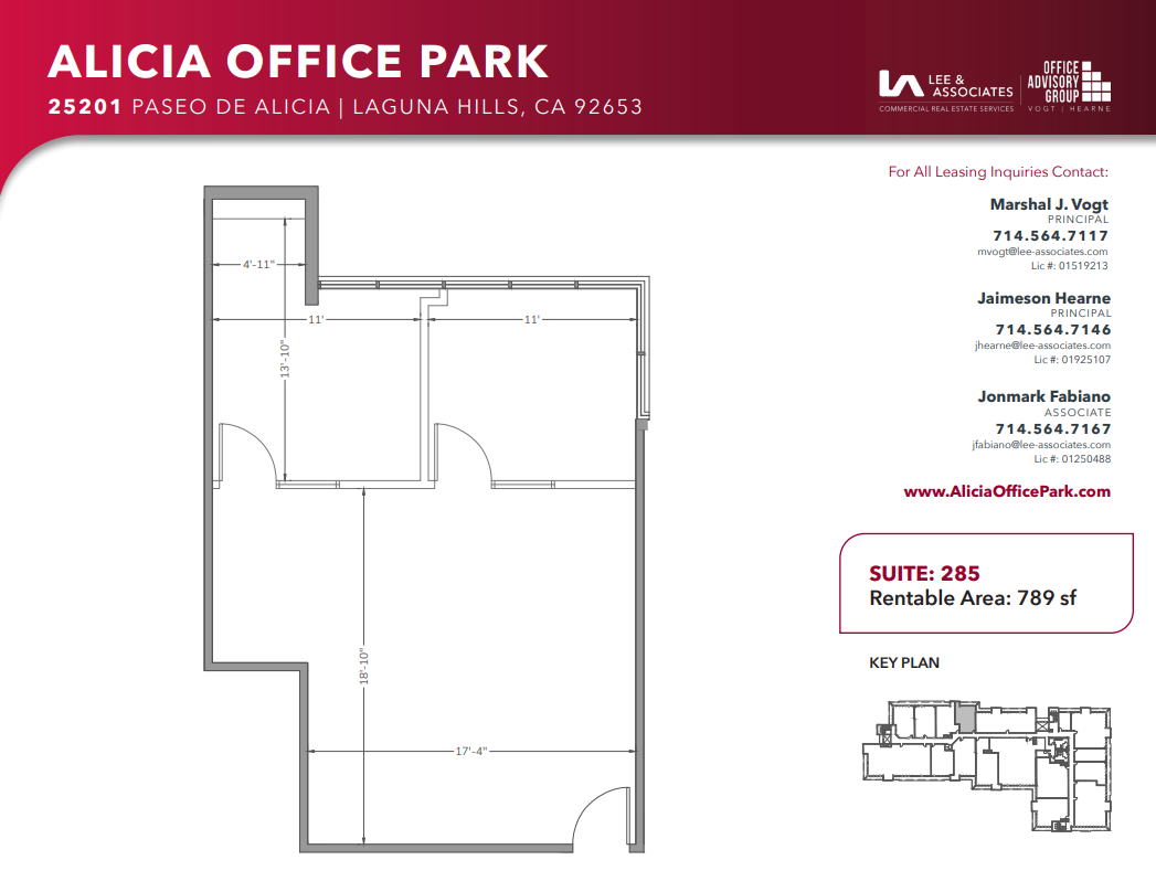 25231 Paseo de Alicia, Laguna Hills, CA for lease Floor Plan- Image 1 of 1