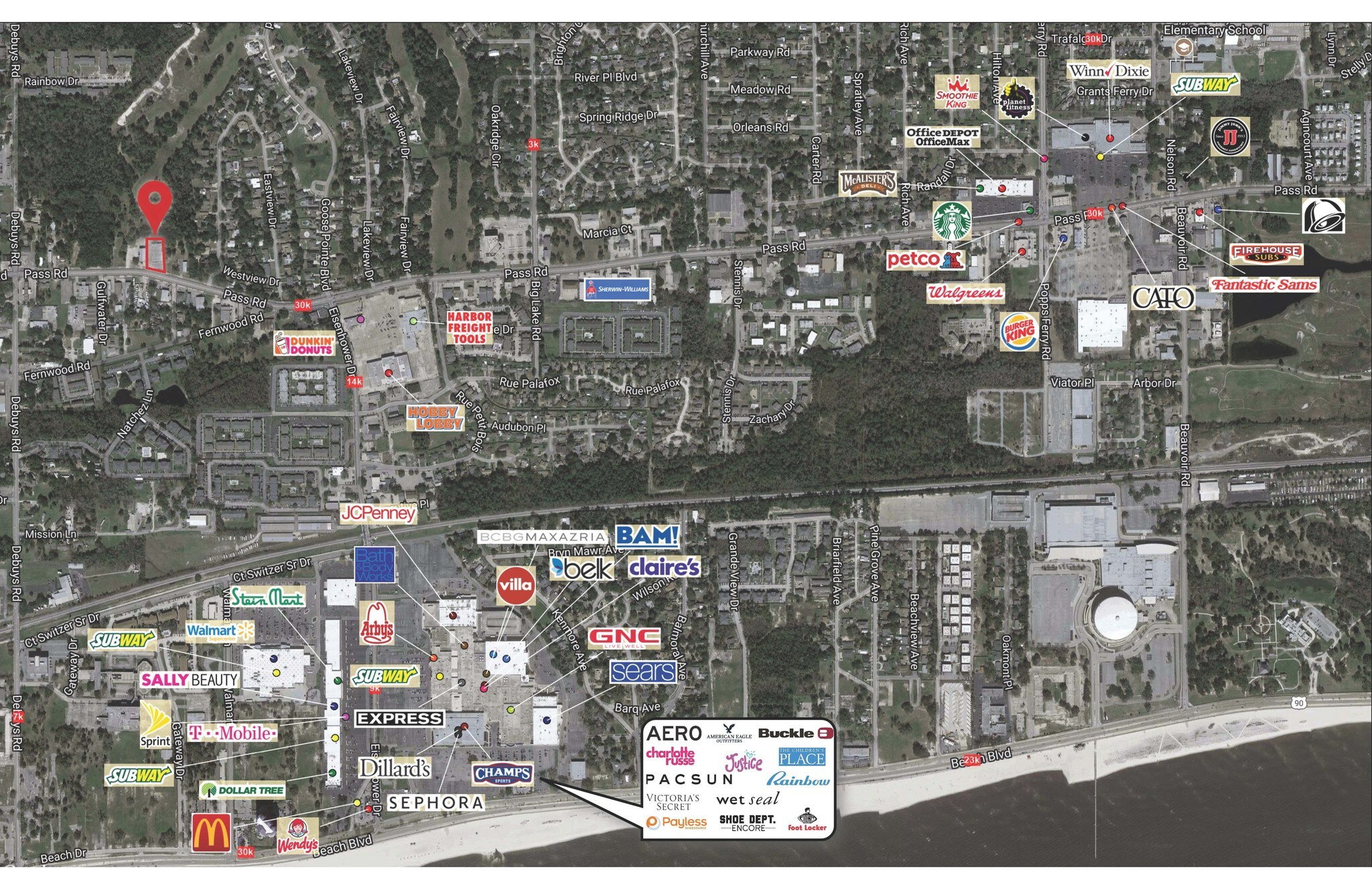 2740 Pass Rd, Biloxi, MS, 39531 Retail Space For Lease