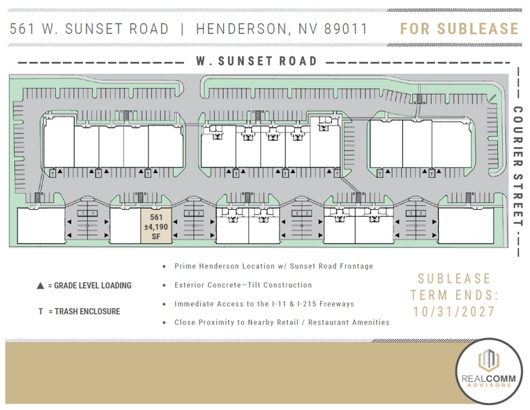 561 W Sunset Rd, Henderson, NV for lease - Site Plan - Image 2 of 4