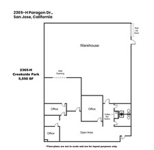 2355 Paragon Dr, San Jose, CA for lease Floor Plan- Image 1 of 3