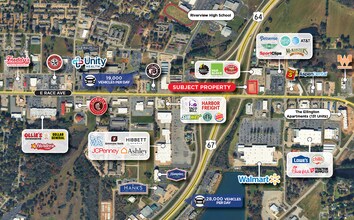 3502 E Race Ave, Searcy, AR - Aerial  map view