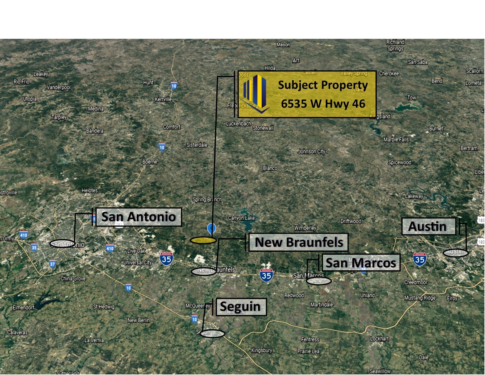 6535 W State Highway 46, New Braunfels, TX for sale Aerial- Image 1 of 1
