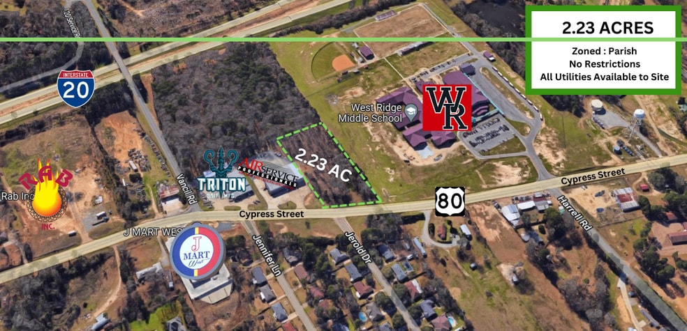 0 Cypress St. St, West Monroe, LA for sale - Aerial - Image 3 of 4