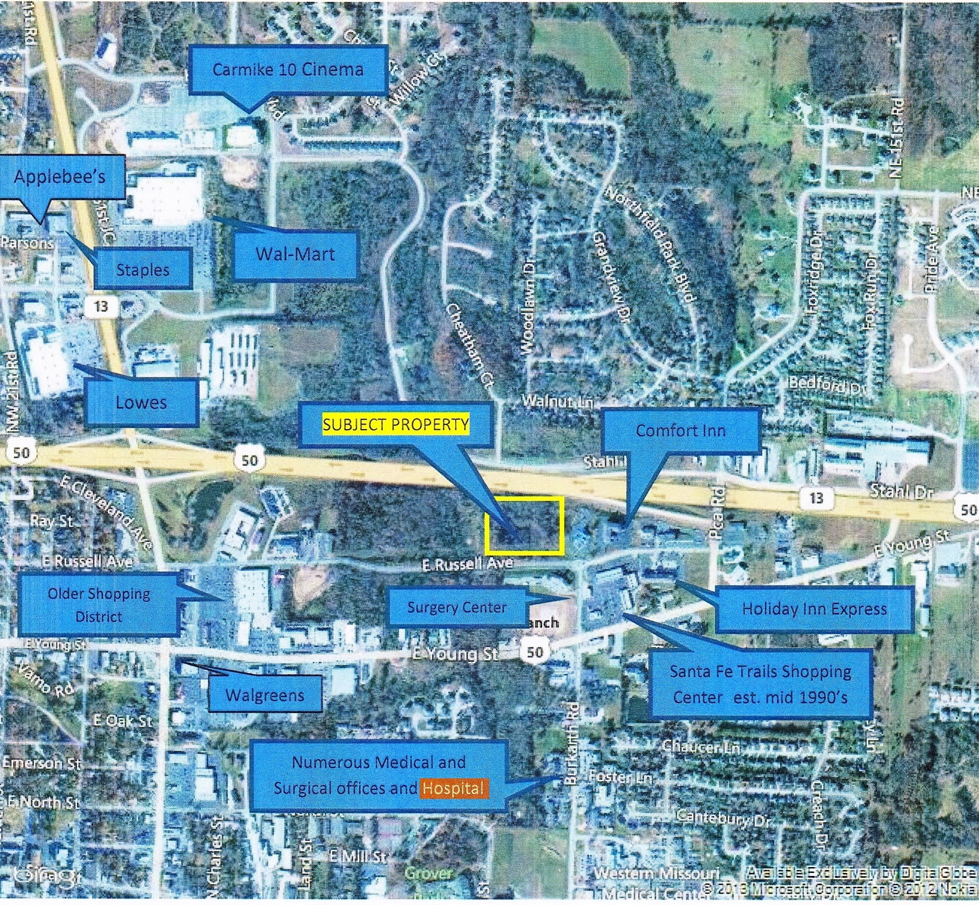 E Russell Ave, Warrensburg, MO for sale Aerial- Image 1 of 1