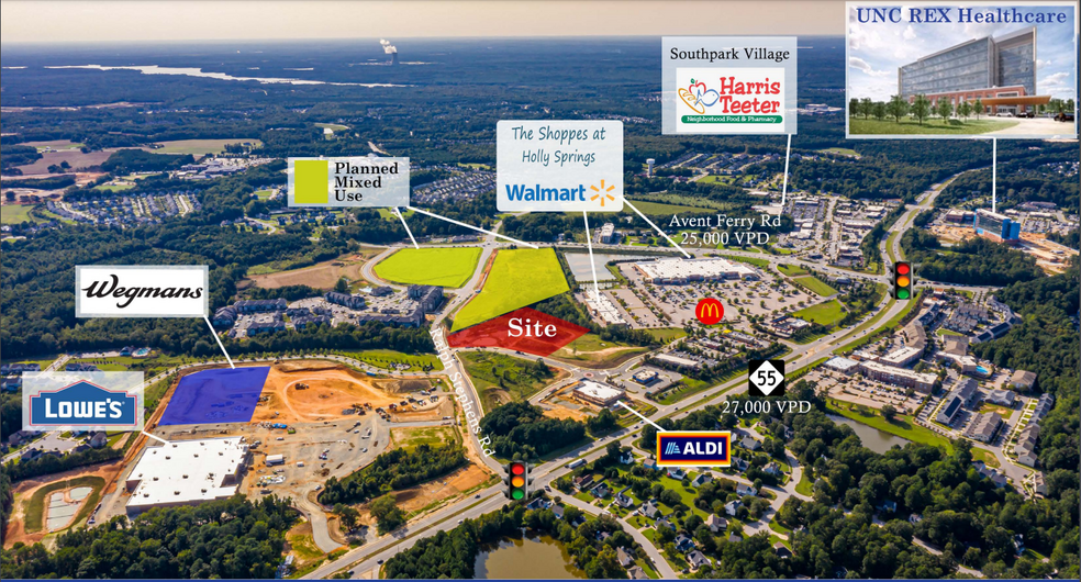 2201 Ralph Stephens Rd, Holly Springs, NC for lease - Aerial - Image 3 of 6