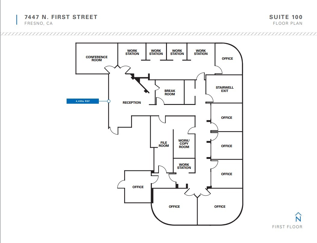 7461 N 1st St, Fresno, CA for lease Floor Plan- Image 1 of 1