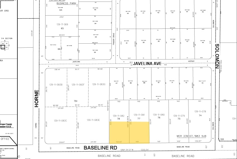 916 E Baseline Rd, Mesa, AZ for lease - Plat Map - Image 2 of 5