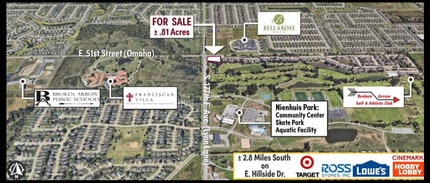S 177th Ave & 51st E, Tulsa, OK - Aerial  map view