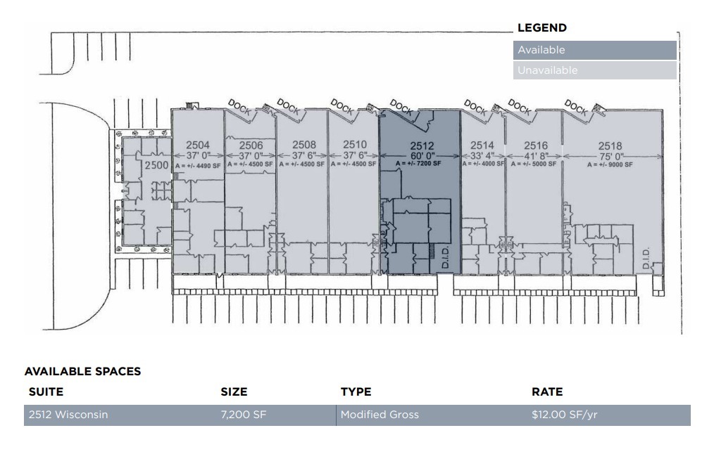 2500-2518 Wisconsin Ave, Downers Grove, IL for lease Floor Plan- Image 1 of 1