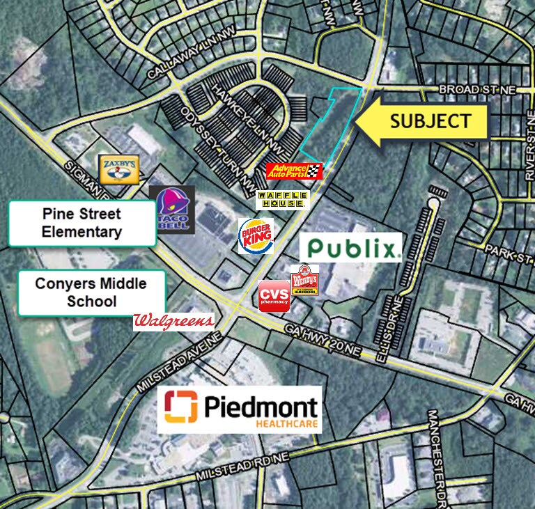 Highway 20, Conyers, GA for sale Aerial- Image 1 of 3