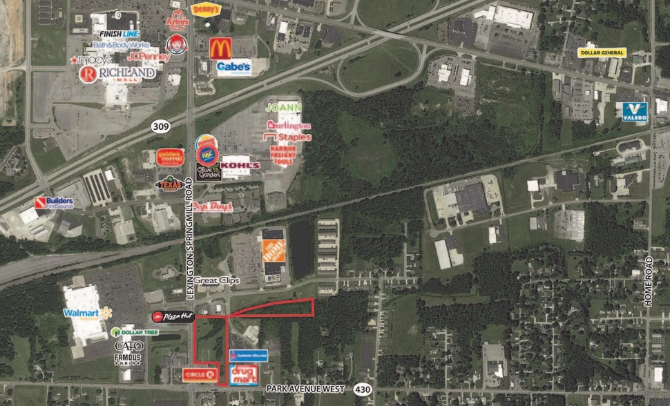 Park Ave W & Lexington, Ontario, OH for lease - Aerial - Image 1 of 2