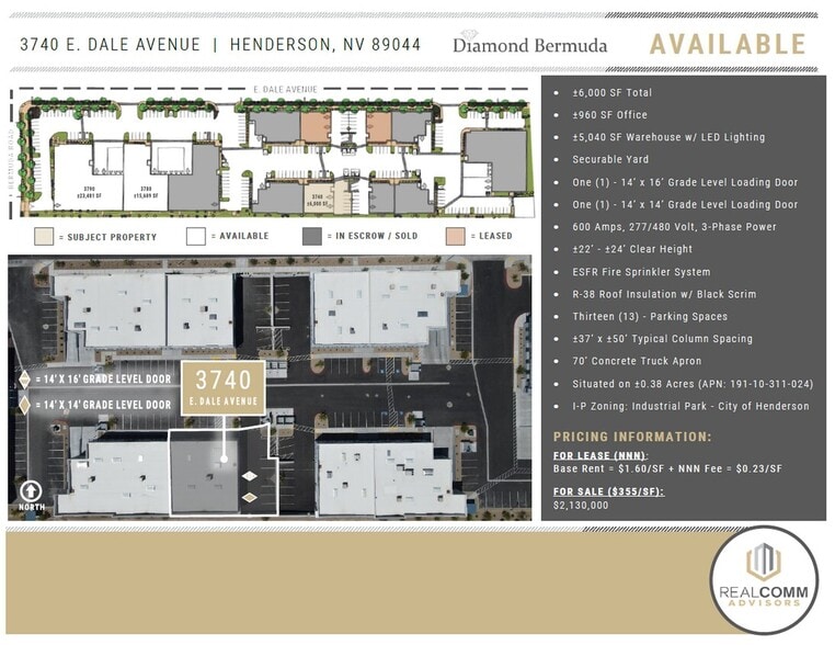 3740 E Dale Ave, Henderson, NV for sale - Site Plan - Image 2 of 5