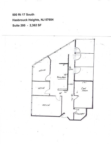 500 Route 17, Hasbrouck Heights, NJ for lease - Floor Plan - Image 2 of 11
