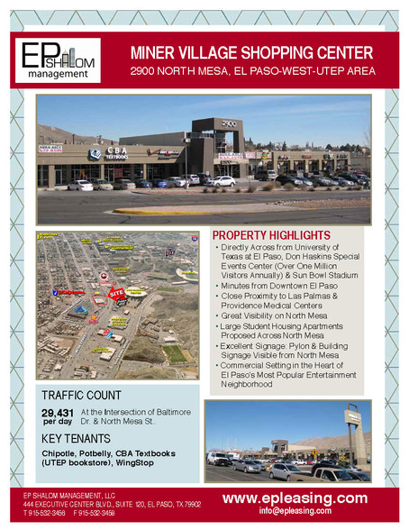 2900 N Mesa St, El Paso, TX for lease - Aerial - Image 2 of 9