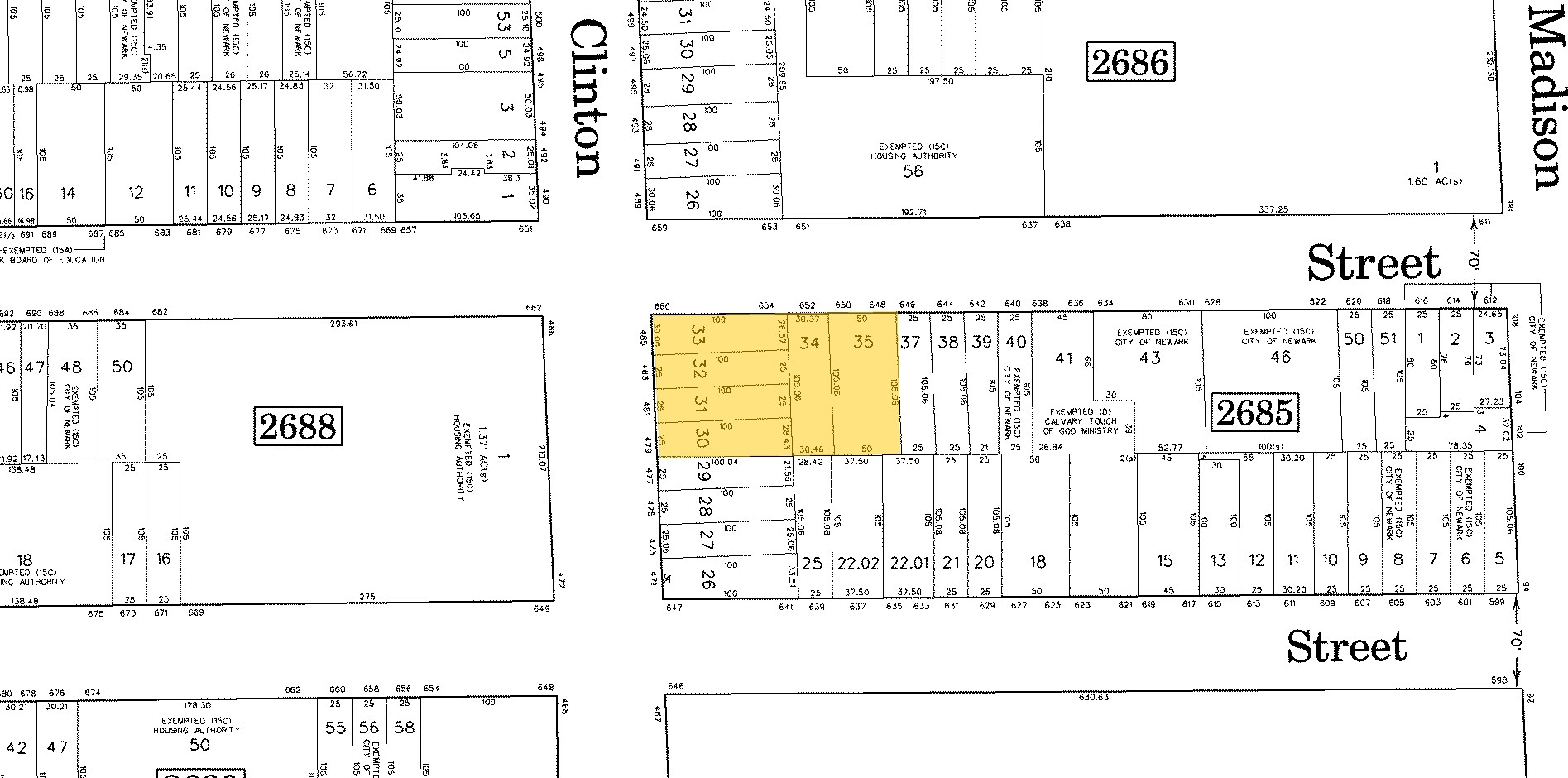 485 Clinton Ave, Newark, NJ for sale Plat Map- Image 1 of 1