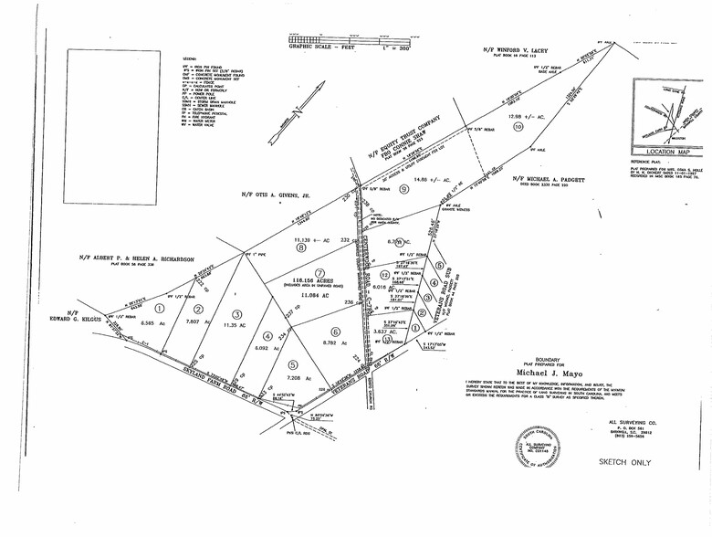 Centerwood Road, Williston, SC for sale - Plat Map - Image 1 of 1