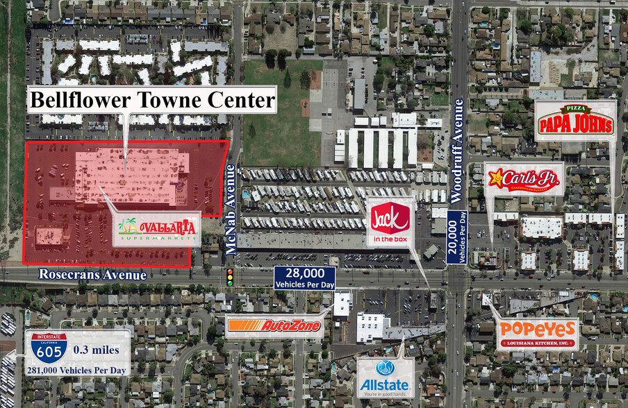 10400-10408 Rosecrans Ave, Bellflower, CA for lease - Building Photo - Image 1 of 2