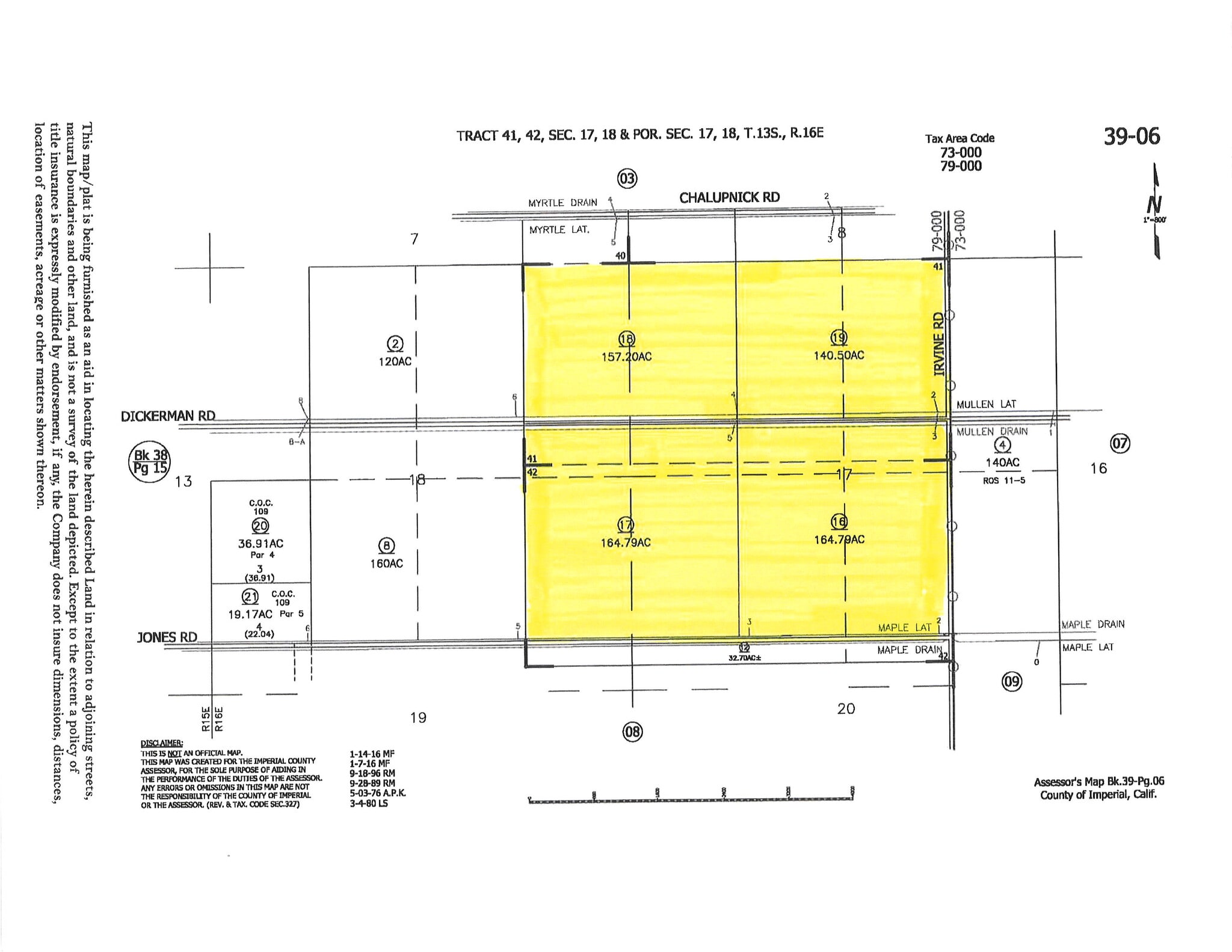 Chalupnik Rd., Brawley, CA for sale Plat Map- Image 1 of 5