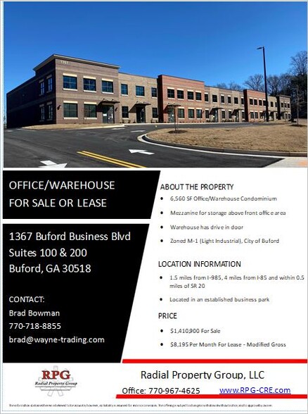 1367 Buford Business Blvd, Buford, GA for sale - Building Photo - Image 2 of 6