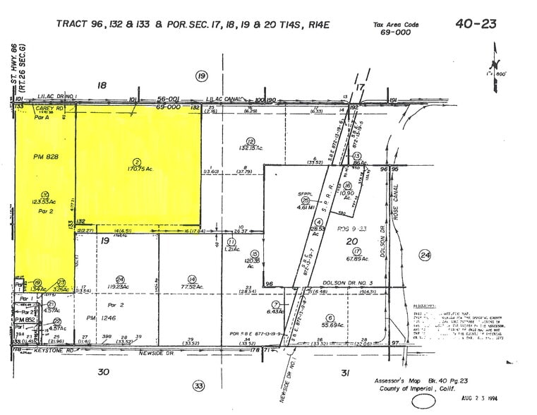 W. Keystone Rd., Brawley, CA for sale - Plat Map - Image 2 of 2