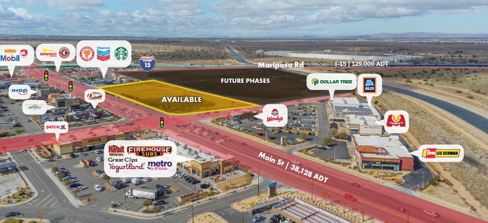 NEC I-15 & Main St, Hesperia, CA for lease - Aerial - Image 1 of 3