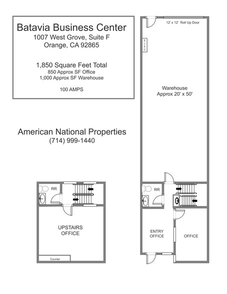 1007 W Grove Ave, Orange, CA for lease - Typical Floor Plan - Image 2 of 10