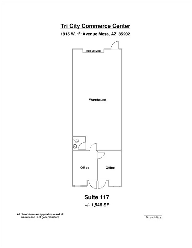 1815 W 1st Ave, Mesa, AZ for lease Floor Plan- Image 1 of 1