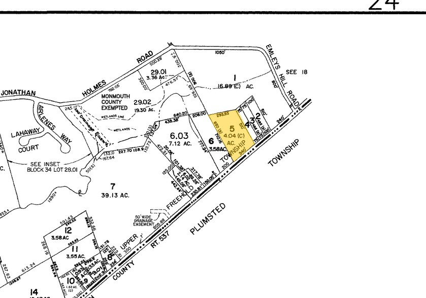 Route 537, Cream Ridge, NJ for sale - Plat Map - Image 1 of 1