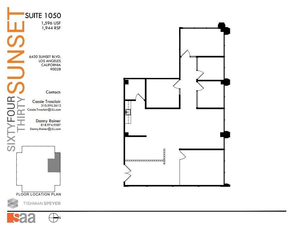 6430 W Sunset Blvd, Los Angeles, CA for lease Floor Plan- Image 1 of 1