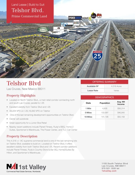 Telshor Blvd, Las Cruces, NM for lease - Other - Image 1 of 2