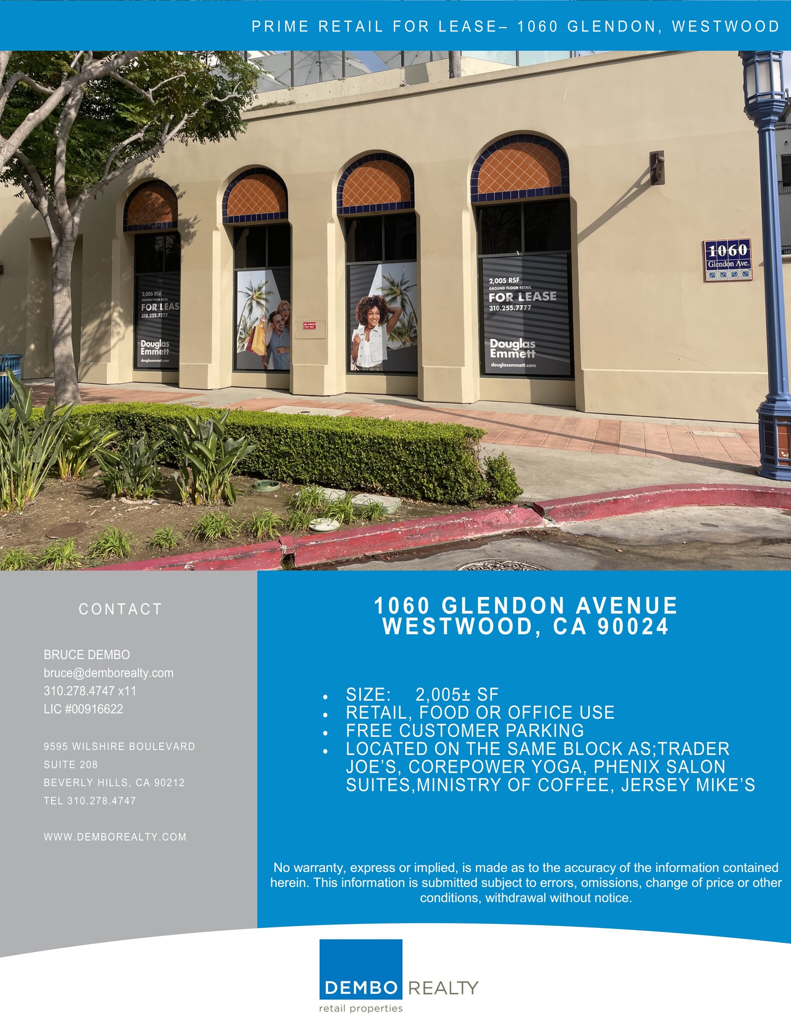 Glendon Ave, Los Angeles, CA for lease Site Plan- Image 1 of 1