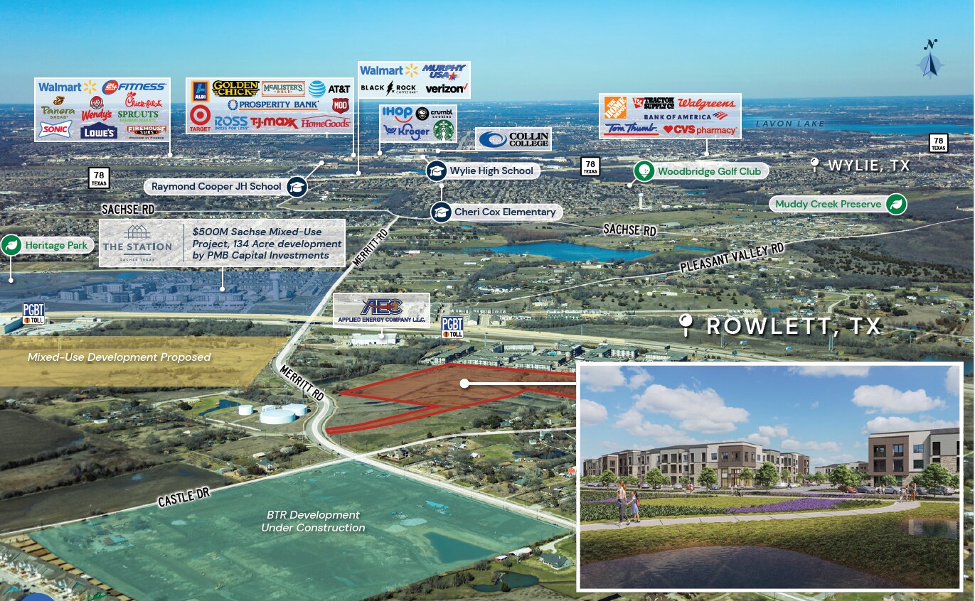 9300-9310 Merritt Rd, Rowlett, TX for sale Aerial- Image 1 of 1