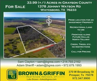 More details for 1378 Johnny Watson rd, Howe, TX - Land for Sale