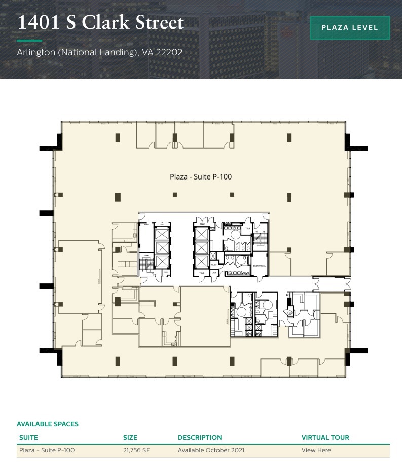 1401 S Clark St, Arlington, VA for lease Floor Plan- Image 1 of 1