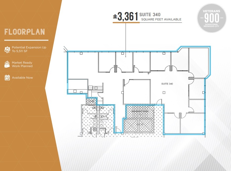 900 Veterans Blvd, Redwood City, CA for lease Floor Plan- Image 1 of 1