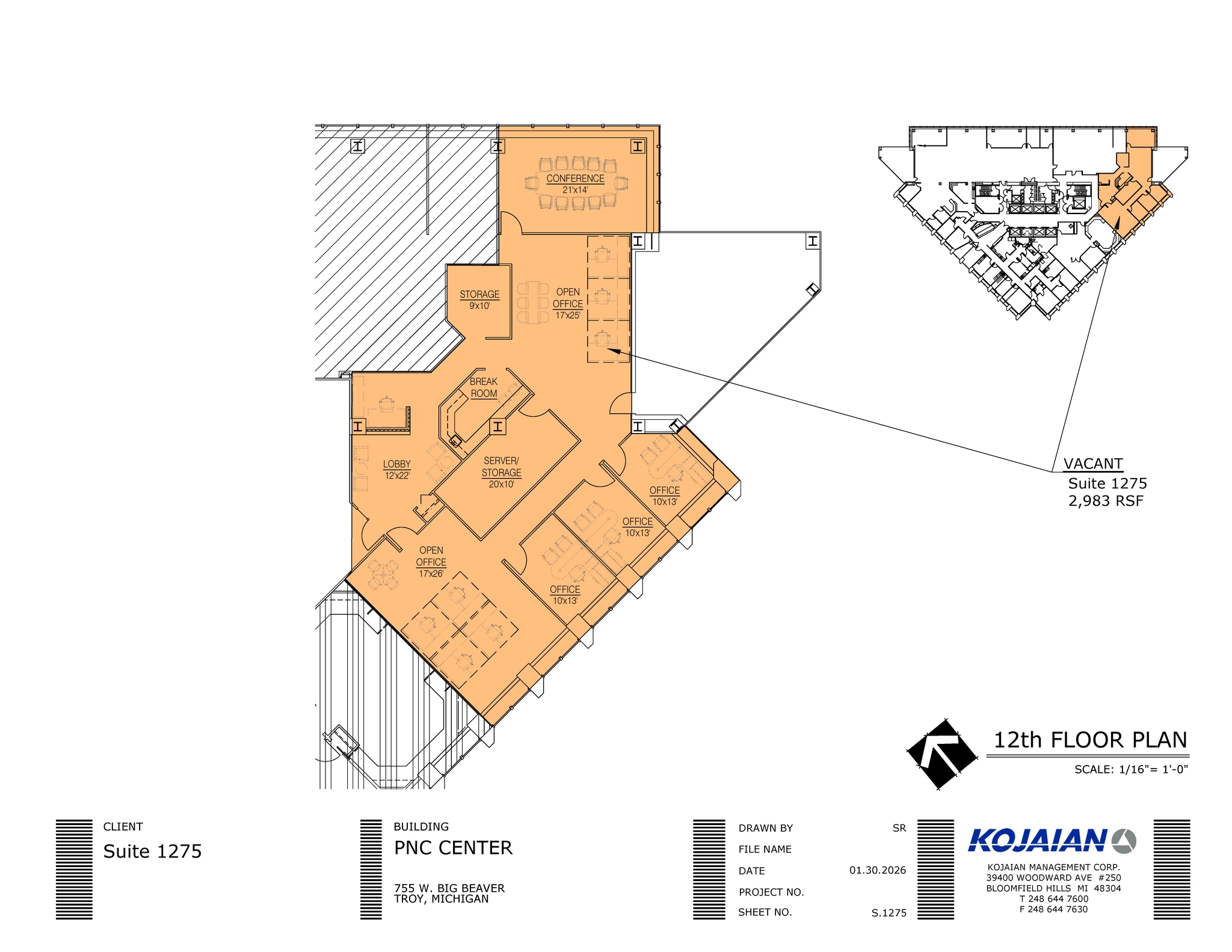 755 W Big Beaver Rd, Troy, MI for lease Floor Plan- Image 1 of 1