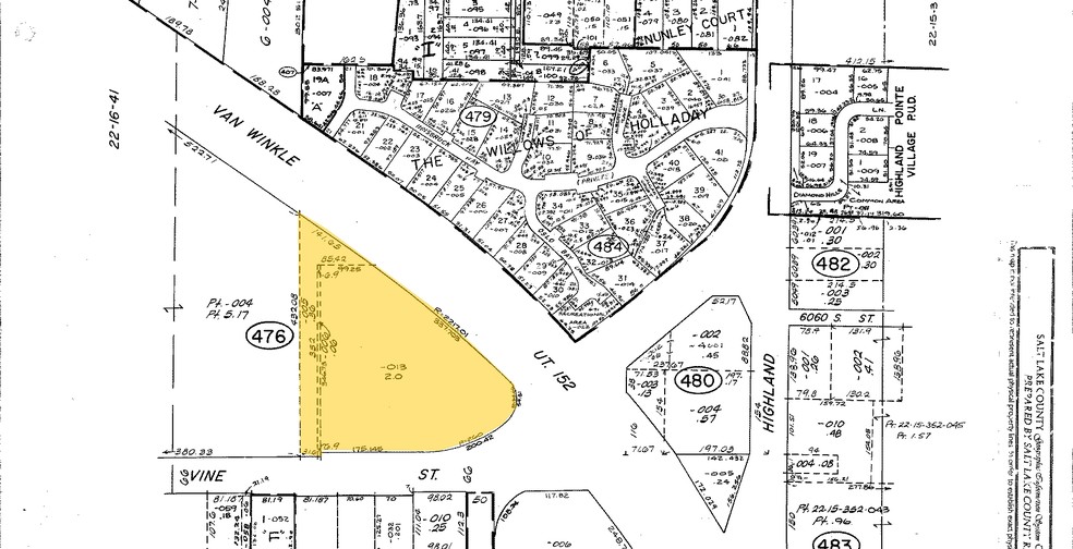 1935 E Vine St, Salt Lake City, UT for lease - Plat Map - Image 2 of 15