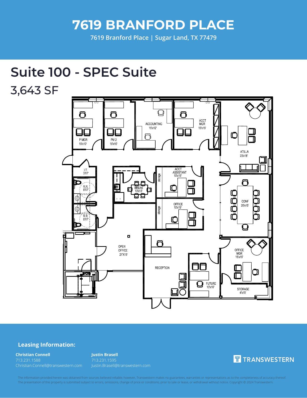 7619 Branford Pl, Sugar Land, TX for lease Floor Plan- Image 1 of 1