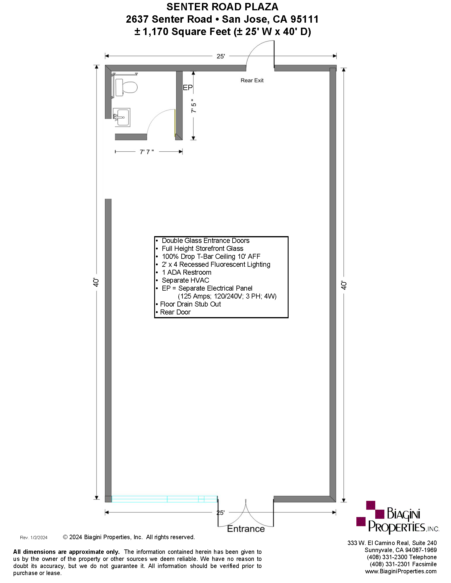 2623-2657 Senter Rd, San Jose, CA for lease Floor Plan- Image 1 of 1