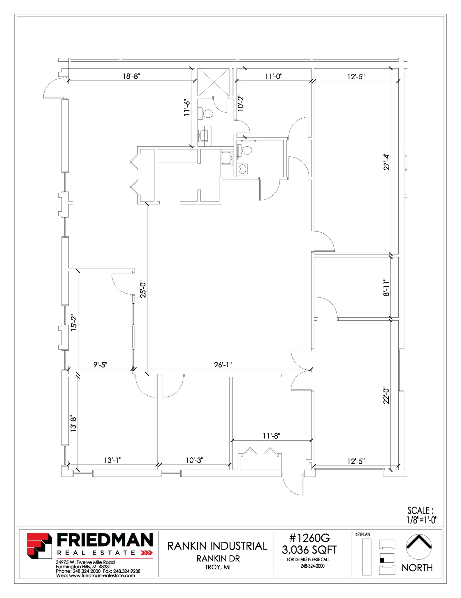 1270 Rankin St, Troy, MI for lease Floor Plan- Image 1 of 2