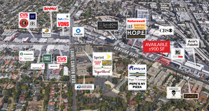 11837-11855 Ventura Blvd, Studio City, CA - AERIAL  map view - Image1