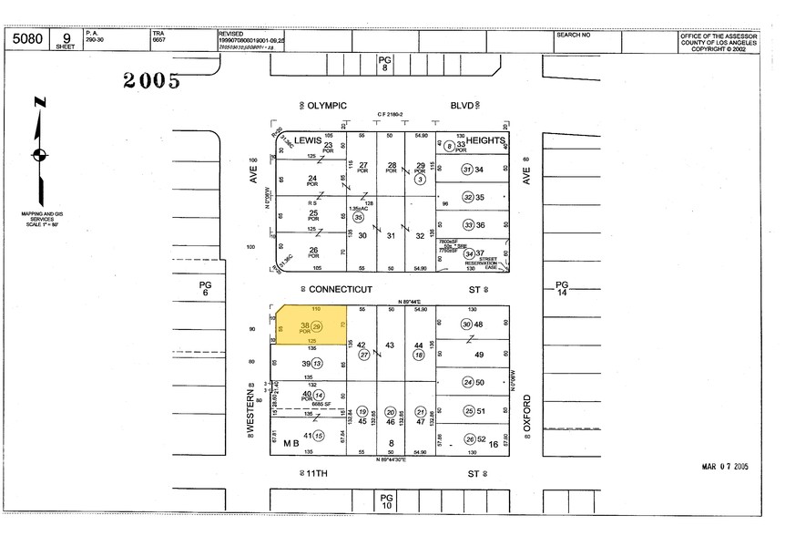 1032 S Western Ave, Los Angeles, CA for lease - Plat Map - Image 3 of 4